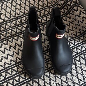 Hunter Black Chelsea Rain Boots